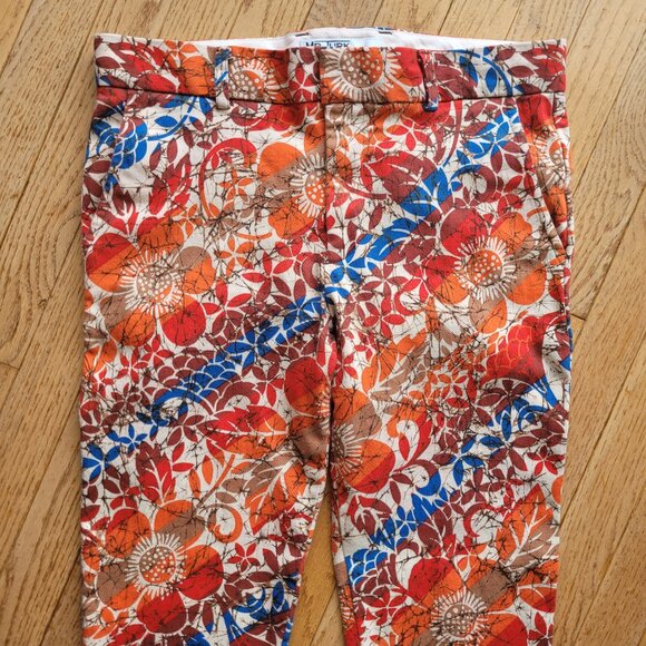 Mr Turk Trousers Bright Multicolor Floral Print Dress Pant Beach Art - Picture 3 of 15